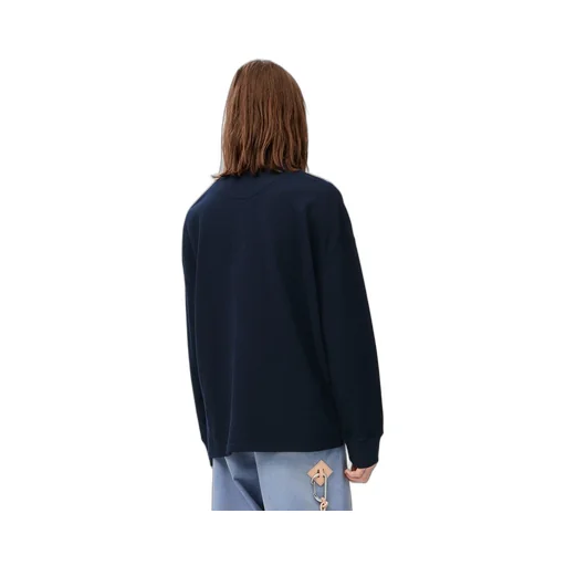 High neck polo in cotton