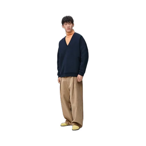 High neck sweatshirt in cotton