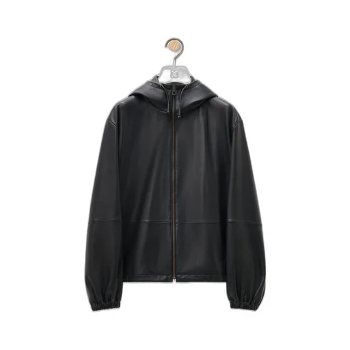 Hooded jacket in nappa lambskin