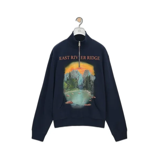 Zip-up sweatshirt in cotton