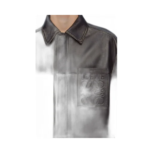 Zip-up overshirt in nappa calfskin