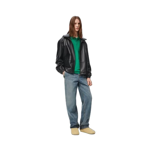 Hooded jacket in nappa lambskin
