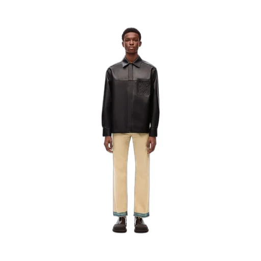 Zip-up overshirt in nappa lambskin