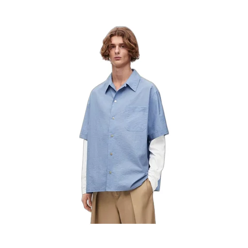 Trompe l'oeil shirt in cotton blend