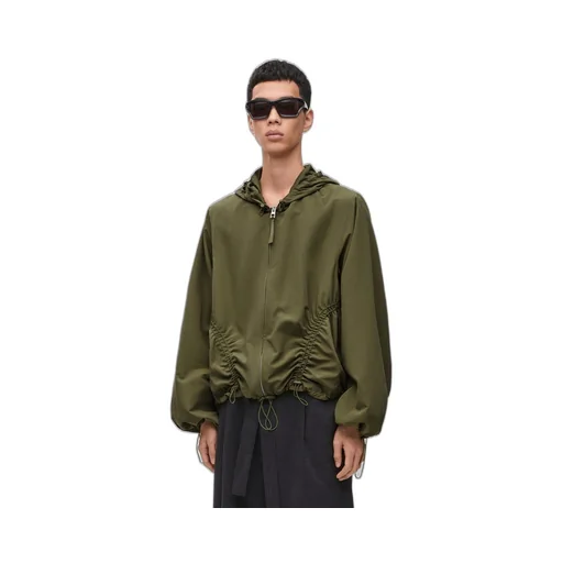 Hooded jacket in technical shell