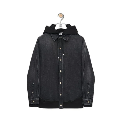 Hooded jacket in denim