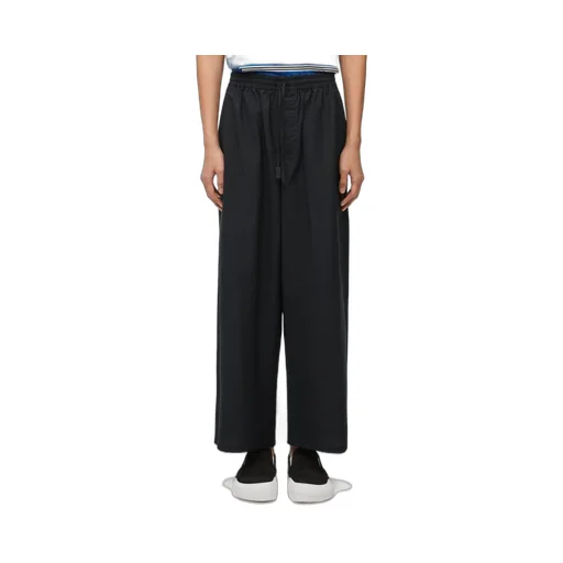 Cropped trousers in cotton blend