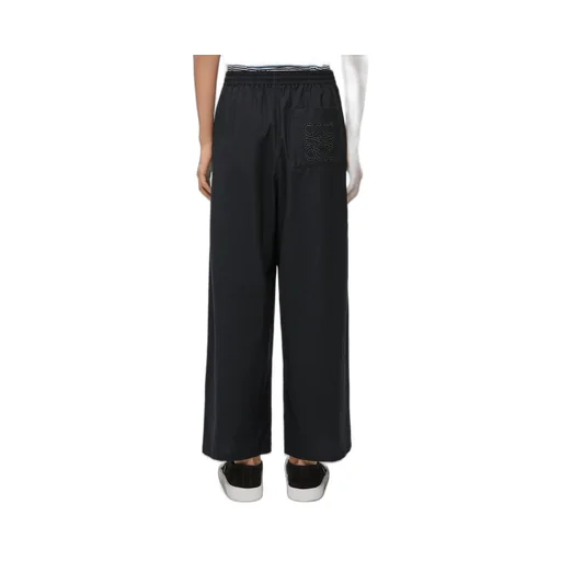 Cropped trousers in cotton blend