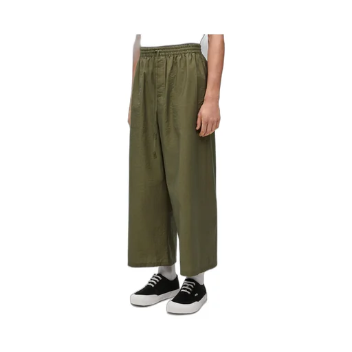 Cropped trousers in cotton blend