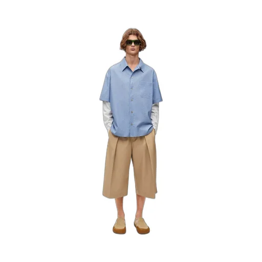 Pleated shorts in cotton