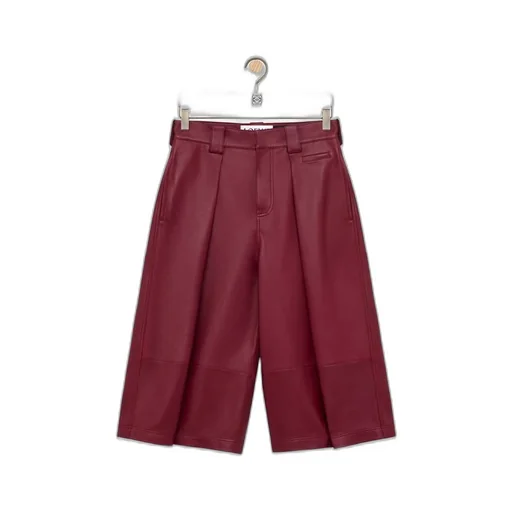 Pleated shorts in nappa lambskin