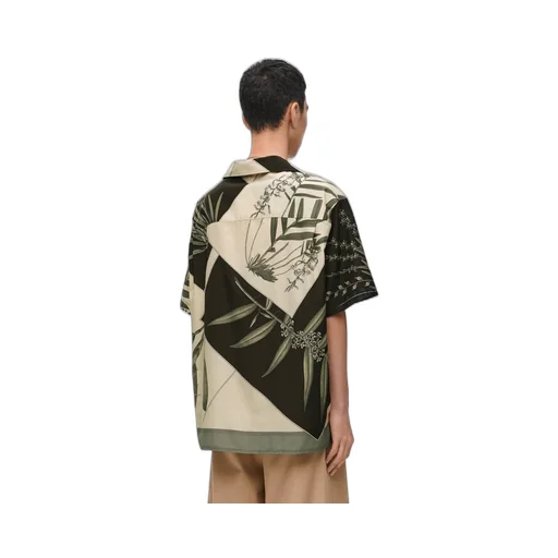 Short sleeve shirt in cotton and silk