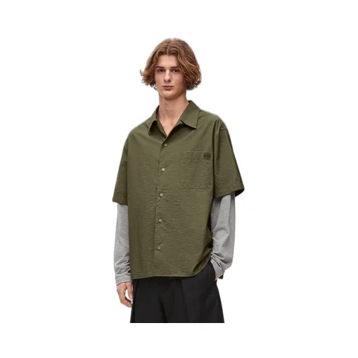 Trompe l'oeil shirt in cotton blend