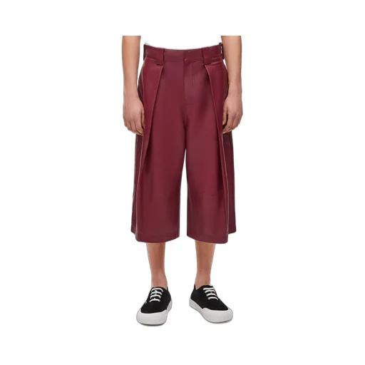 Pleated shorts in nappa lambskin