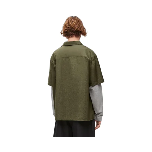 Trompe l'oeil shirt in cotton blend