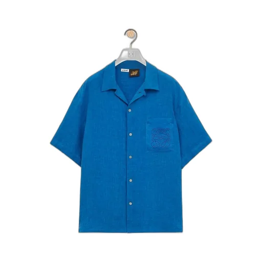 Short sleeve shirt in linen