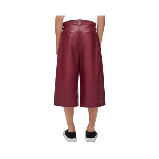 Pleated shorts in nappa lambskin