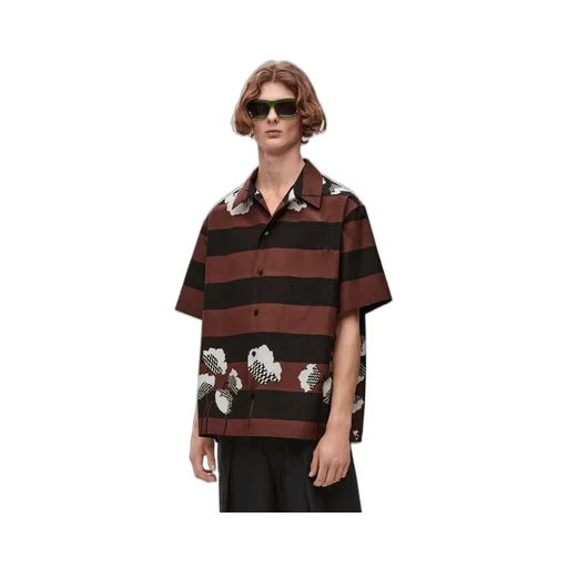 Short sleeve shirt in cotton and silk