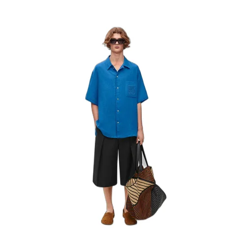Short sleeve shirt in linen