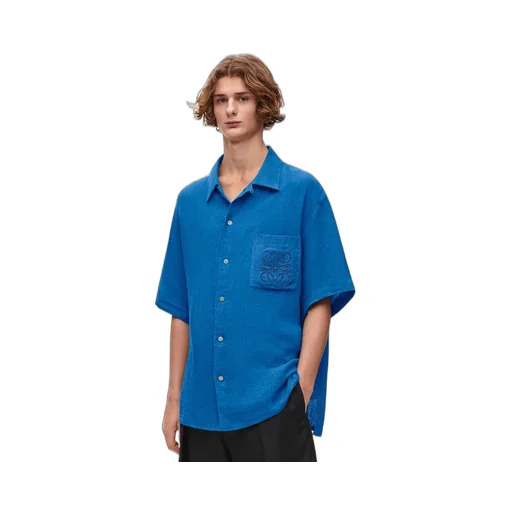 Short sleeve shirt in linen