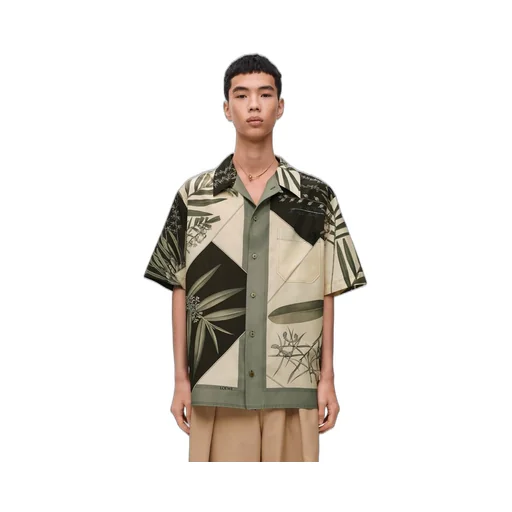 Short sleeve shirt in cotton and silk