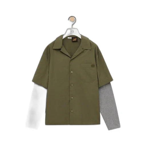 Trompe l'oeil shirt in cotton blend