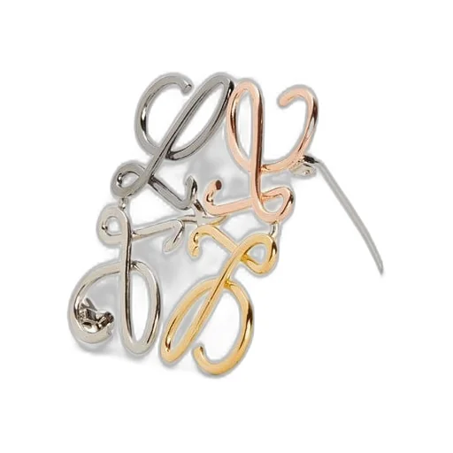 Anagram brooch in metal