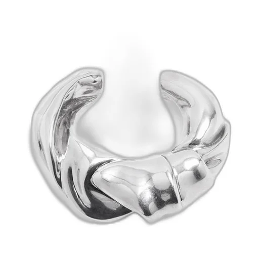 Large nappa twist cuff in sterling silver
