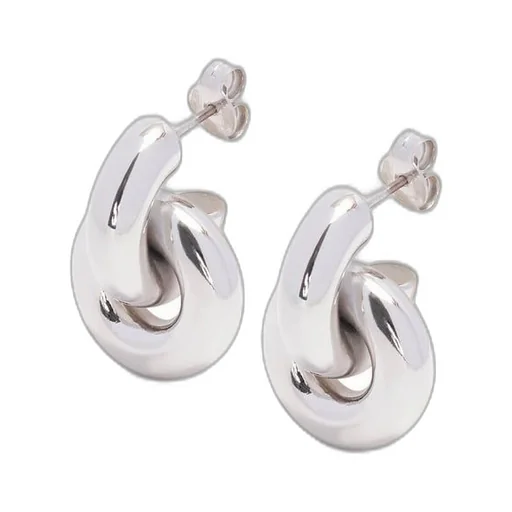 Donut link earrings in sterling silver