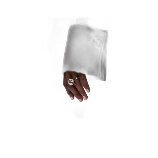 Donut link ring in sterling silver