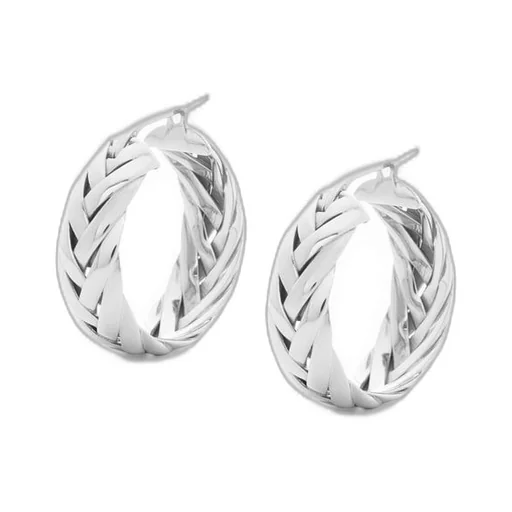 Braided hoop earrings in sterling silver