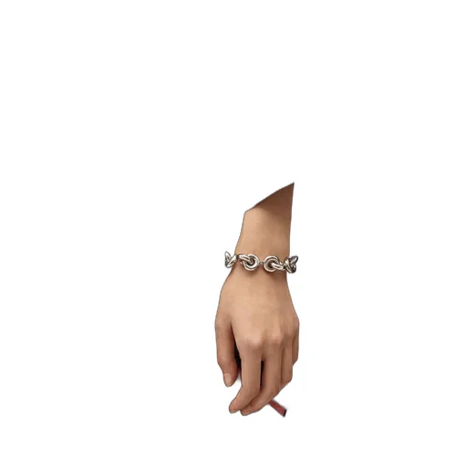 Donut link bracelet in sterling silver