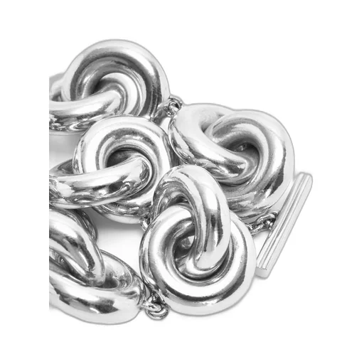 Donut link bracelet in sterling silver