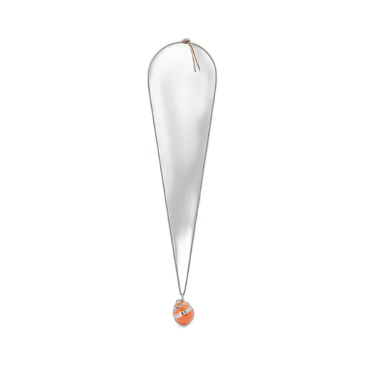 Orange pendant necklace in sterling silver and enamel