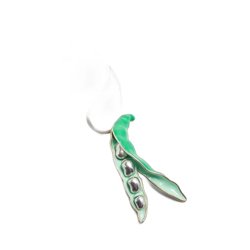Fava bean pendant necklace in sterling silver and enamel