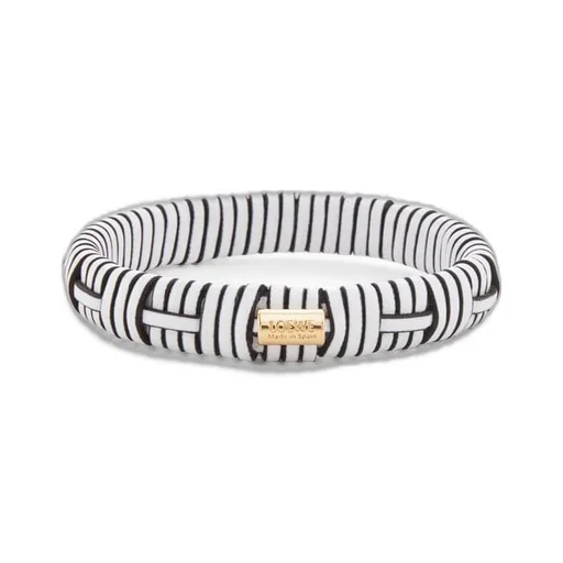 Woven bangle in brass and classic calfskin