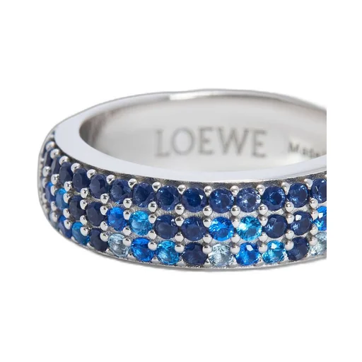 Thin Pavé ring in sterling silver and crystals