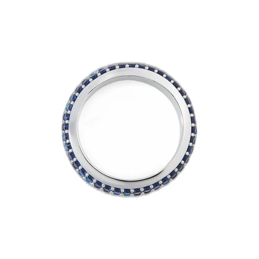 Thin Pavé ring in sterling silver and crystals