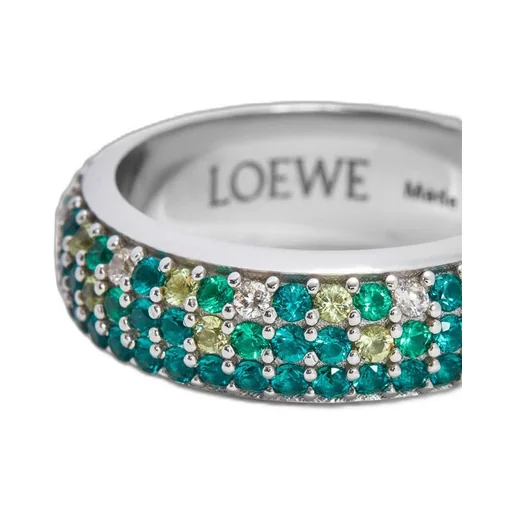 Thin Pavé ring in sterling silver and crystals