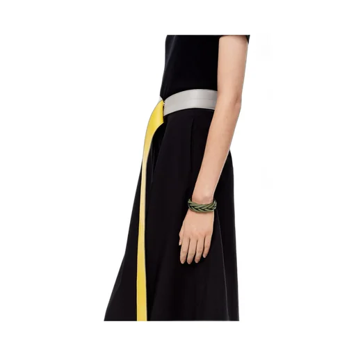 Braided bangle in classic calfskin