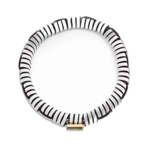 Woven bangle in brass and classic calfskin