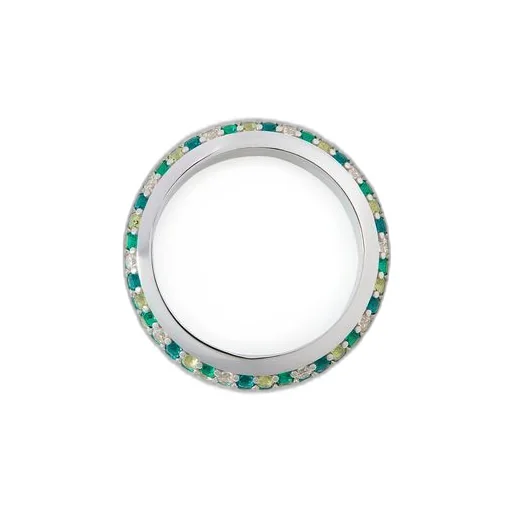 Thin Pavé ring in sterling silver and crystals