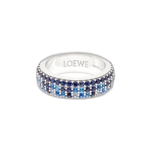 Thin Pavé ring in sterling silver and crystals