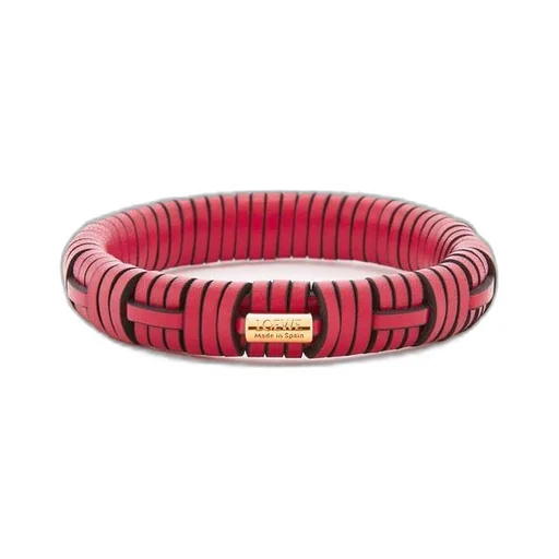 Woven bangle in brass and classic calfskin
