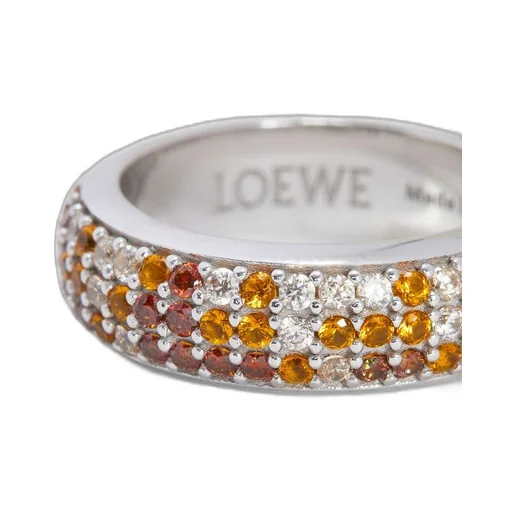Thin Pavé ring in sterling silver and crystals