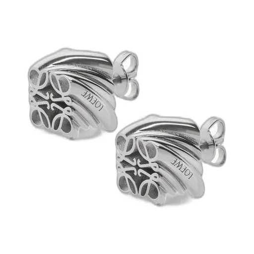 Twisted Anagram stud earrings in sterling silver