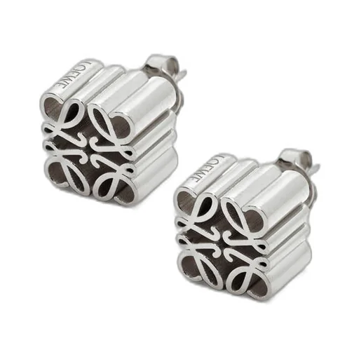 Anagram stud earrings in sterling silver
