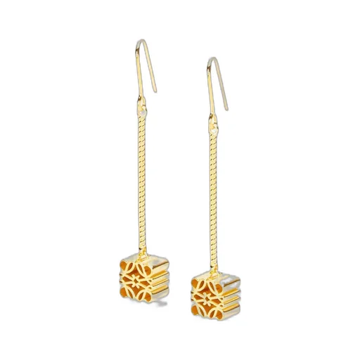 Anagram drop earrings in sterling silver