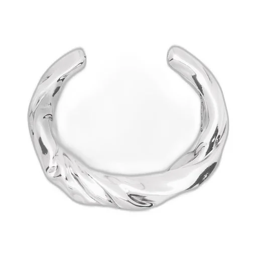 Small nappa twist cuff in sterling silver