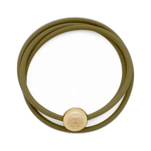 Pebble bracelet in calfskin and brass